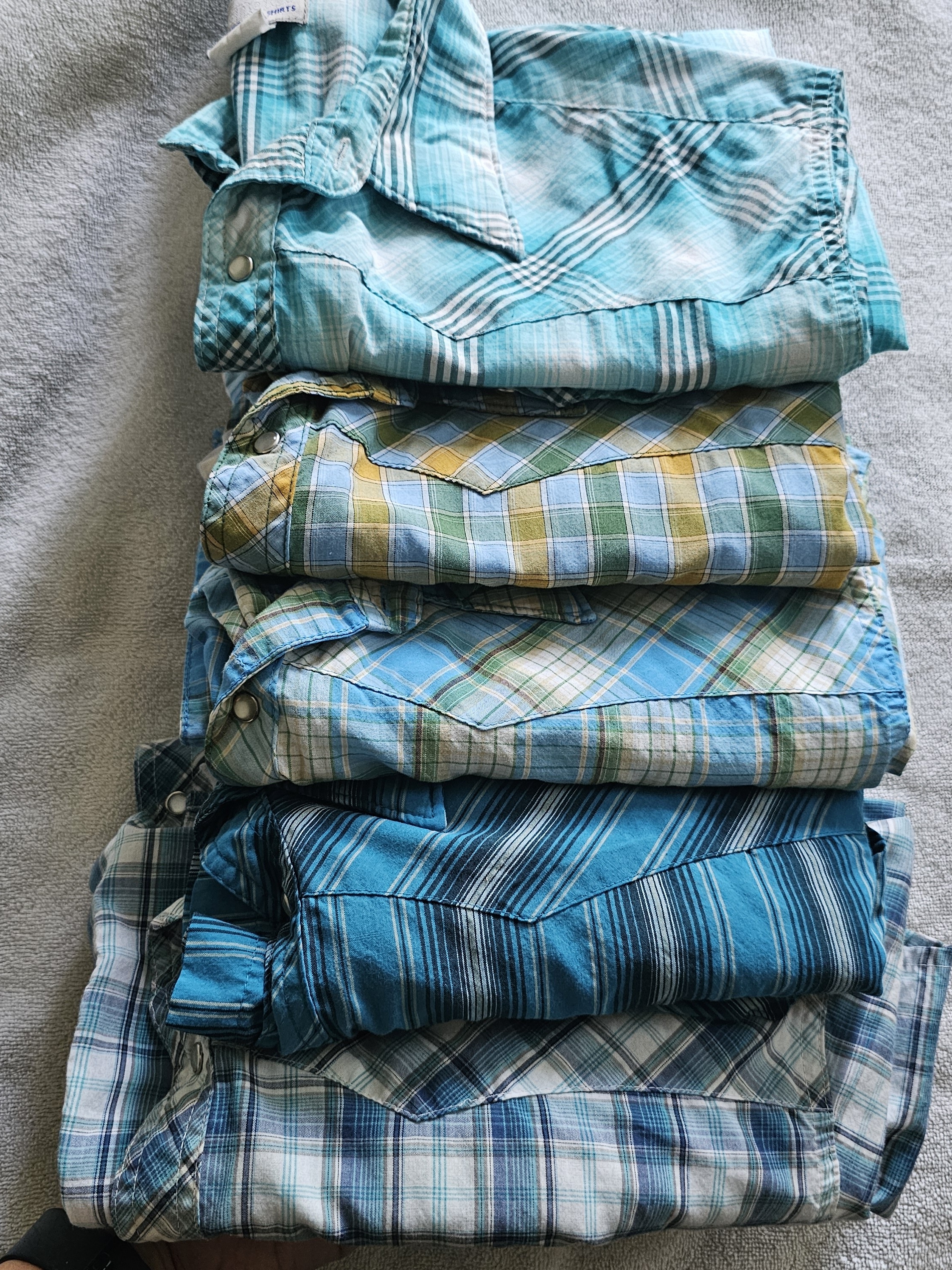 ***Lot Of 5*** Wrangler Wrancher Pearl Snap Plaid Shirts Men's Xxl